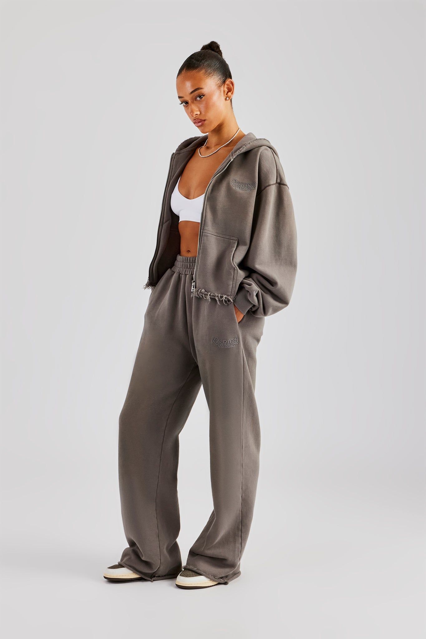 Cernucci Washed Wide Leg Jogger - Grey image 3