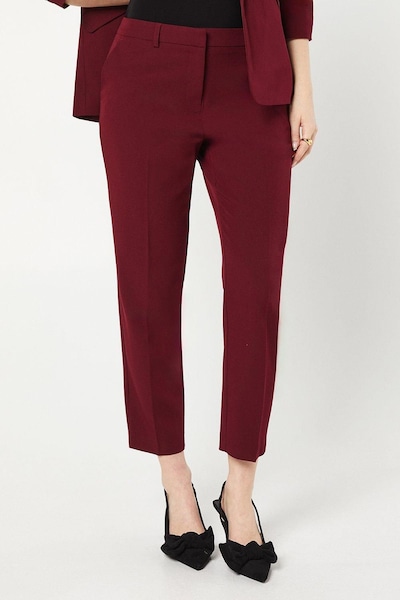 Dorothy Perkins Slim Leg Tailored Ankle Grazer Trouser Burgundy