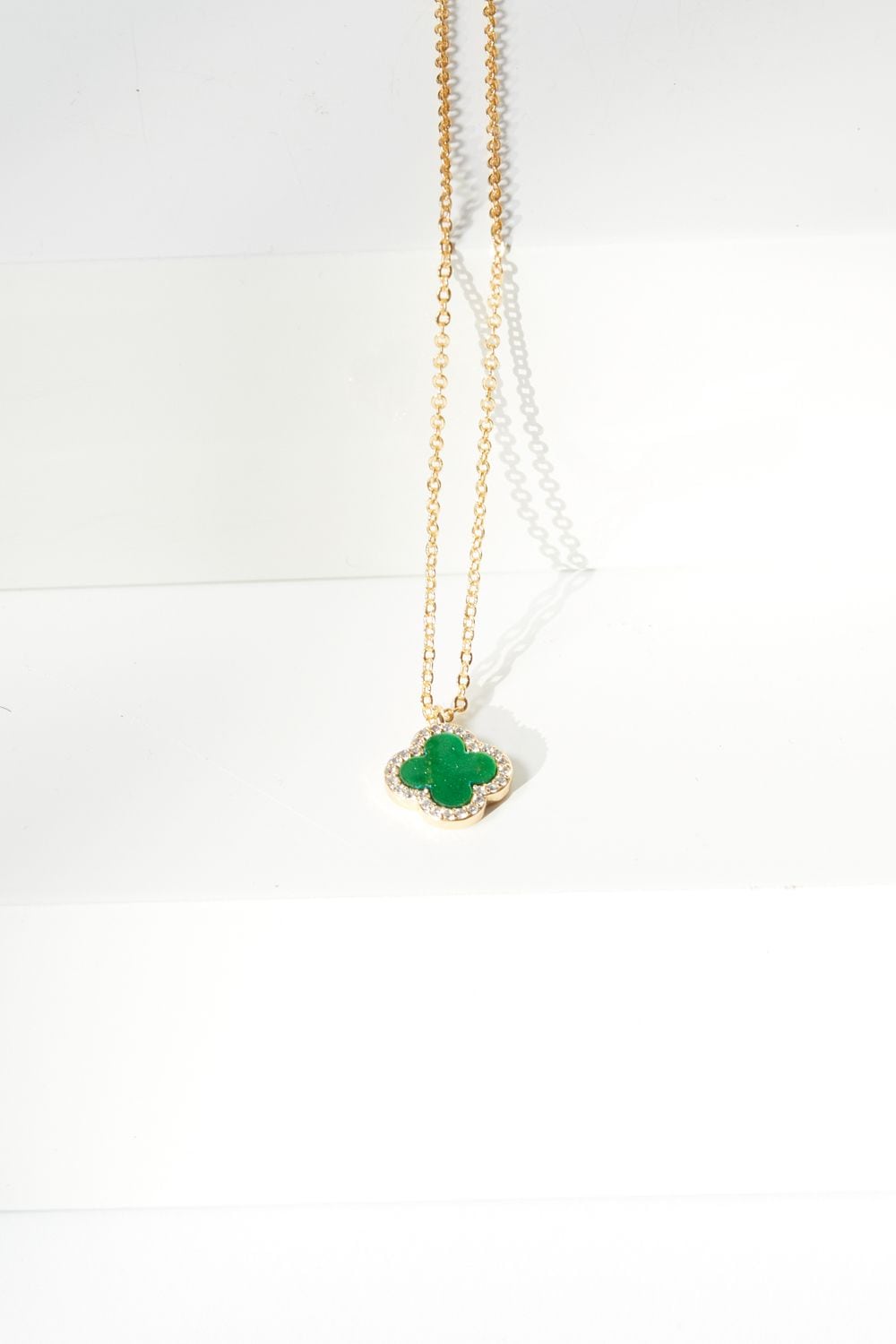 Jon Richard Gold Plated And Malachite Clover Pendant Necklace image 3