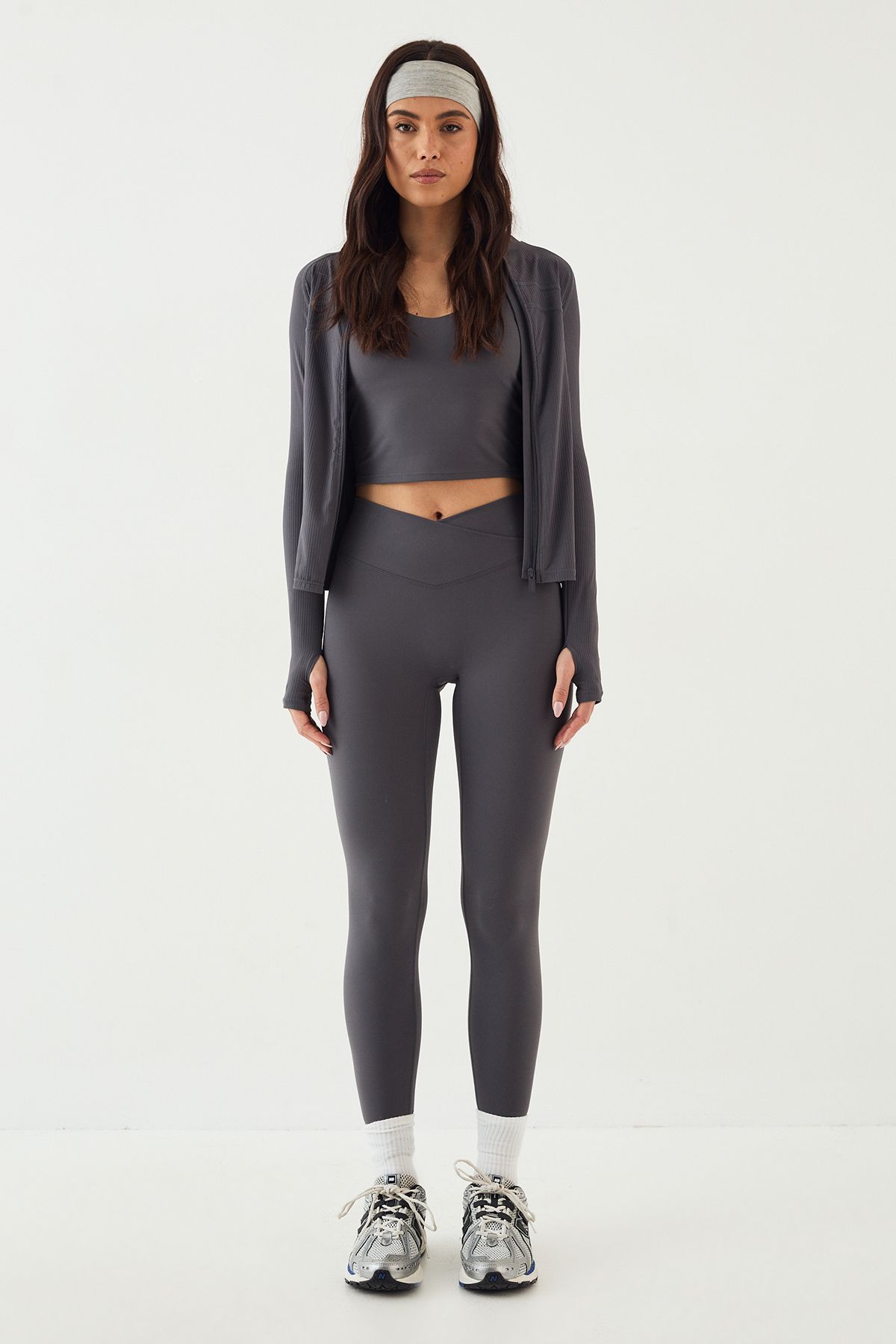 DSGN Studio DSGN Studio Ultra Sculpt Rib Seam Detail Sports Jacket Slate Grey image 5