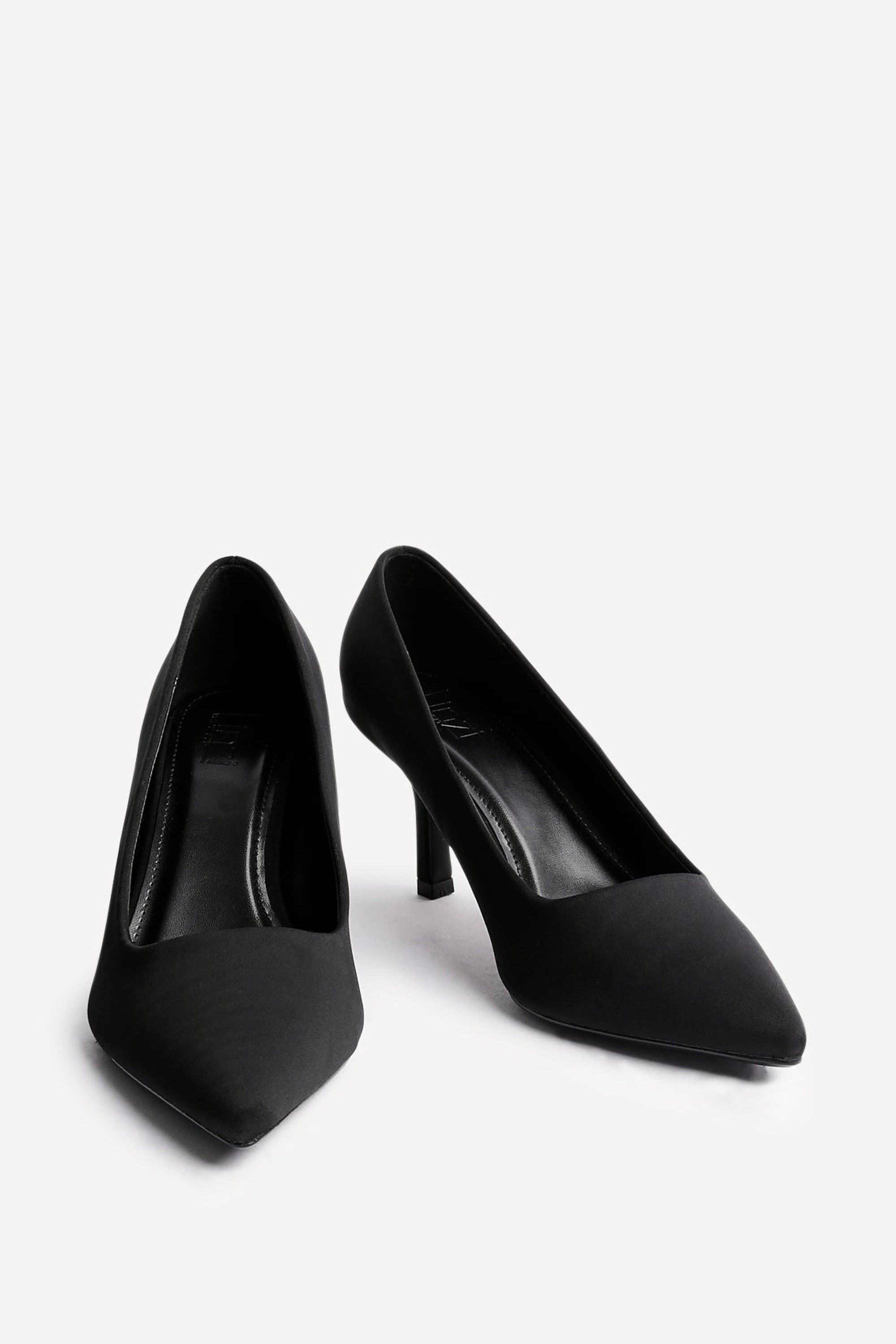 Linzi Aim Wide Fit Black Scuba Classic Court Heel image 3