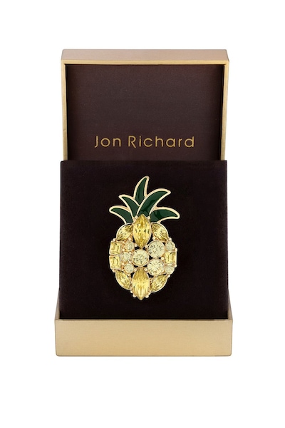 Jon Richard Gold Plated Pineapple Brooch - Gift Box