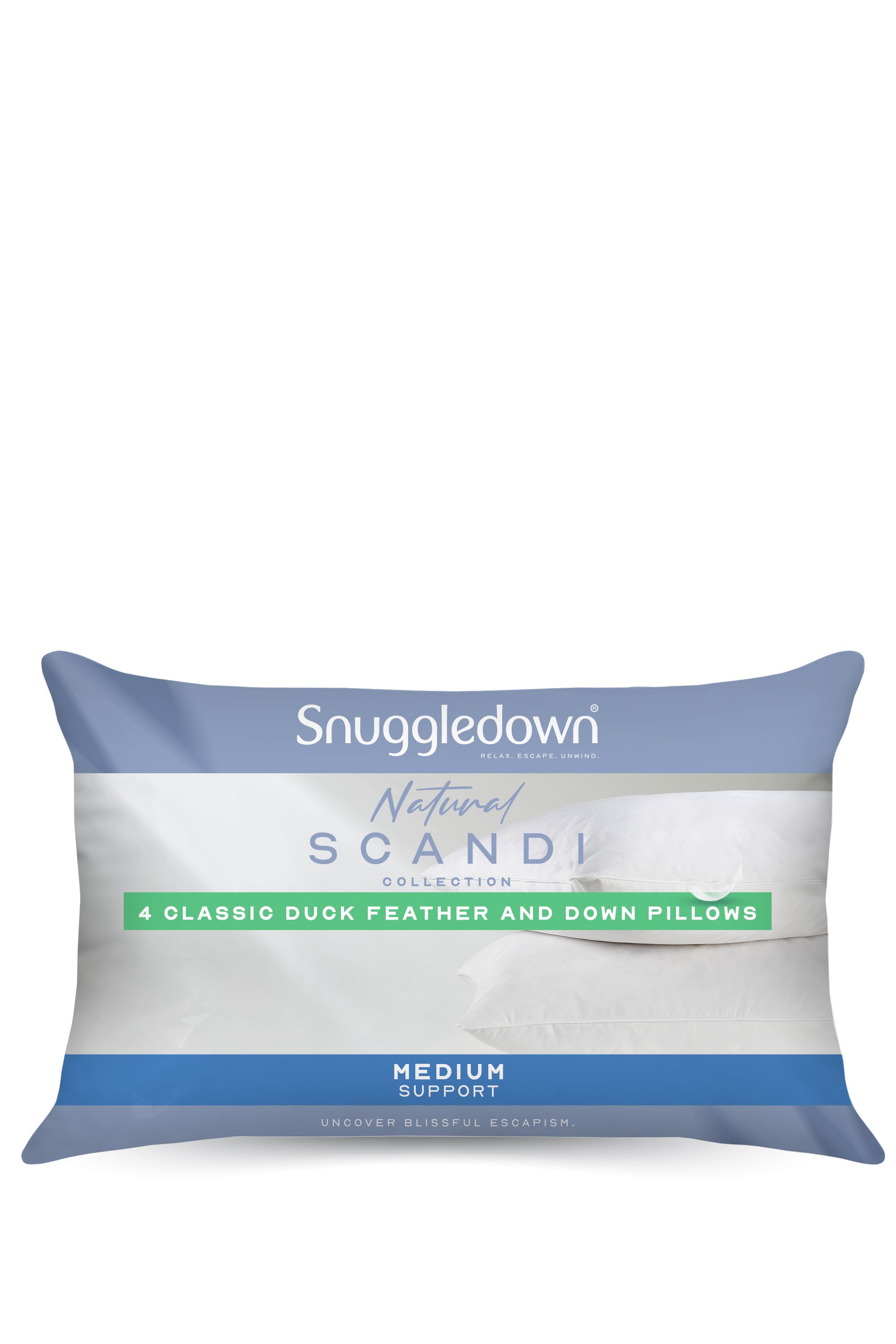 Snuggledown 4 Pack Scandinavian Duck Feather & Down Medium Support Pillows image 10