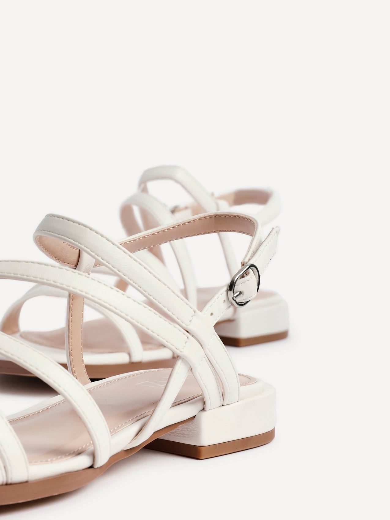 Linzi Lucie White Faux Leather Strappy Sandals image 4