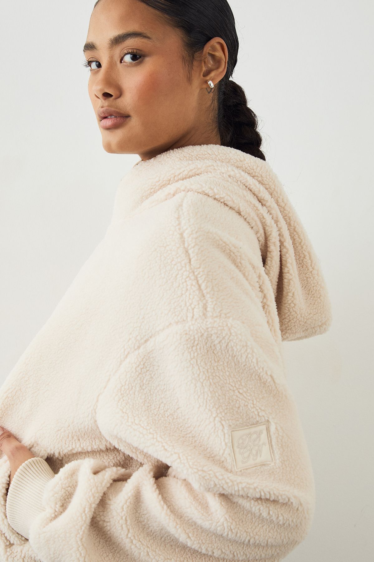 DSGN Studio DSGN Studio Borg Zip Through  Jacket Cream image 4