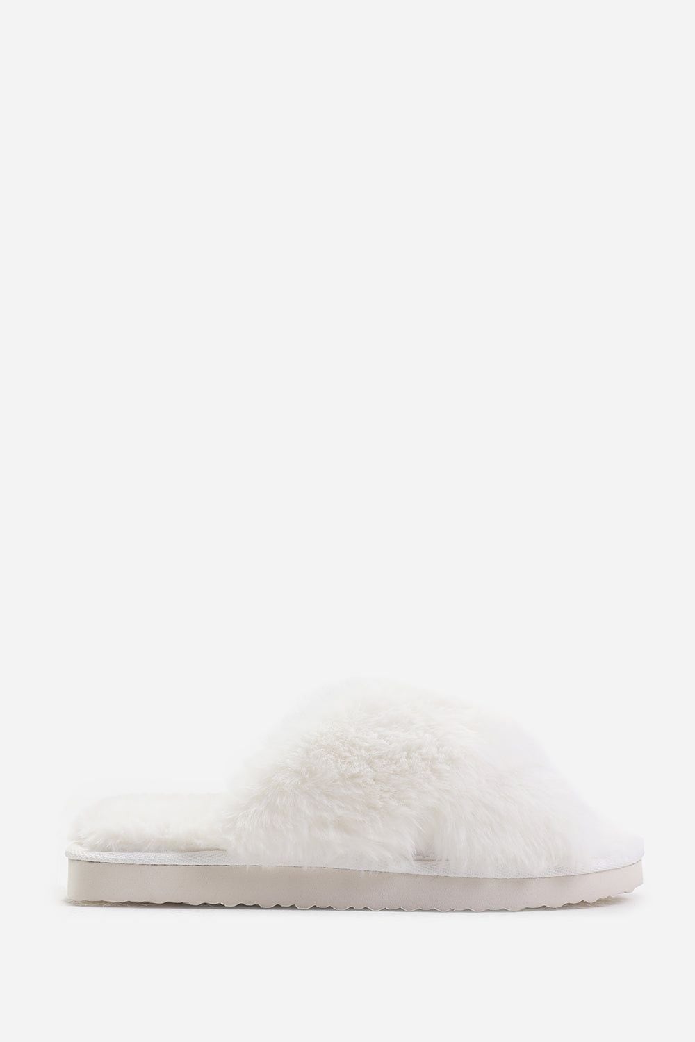 Where's That From 'Denise' Faux Fur Fluffy Crossover Slippers image 2