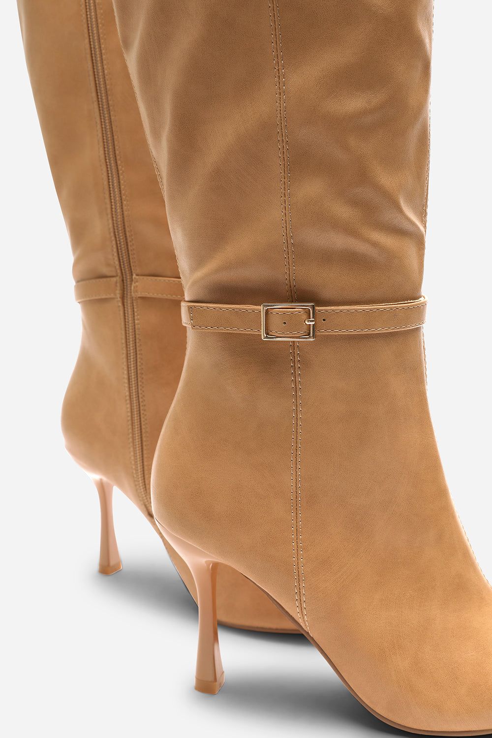 Where's That From 'Giada' Pointed Toe Knee High Stiletto Heel Boots with Side Buckle image 5