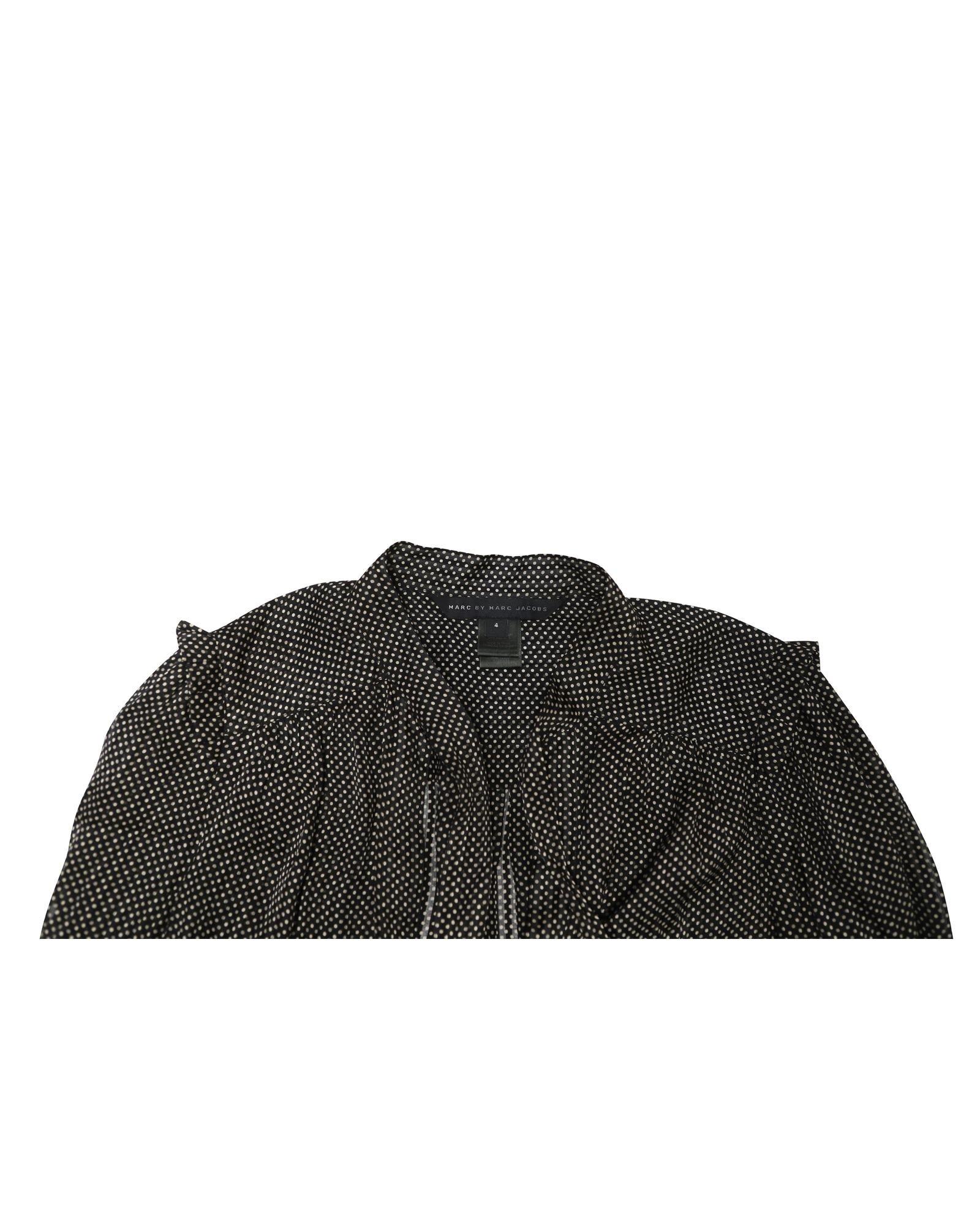 Marc Jacobs Preloved Polka Dot Blouse Three Quarter Sleeves Wo - Black image 8