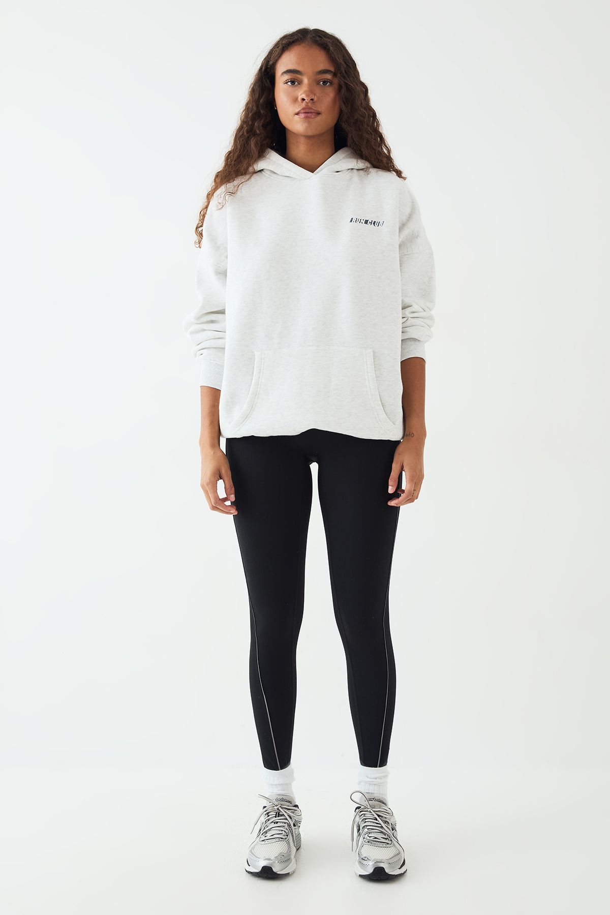 DSGN Studio DSGN Studio Run Club Printed Oversized Hoodie Ash Grey image 5