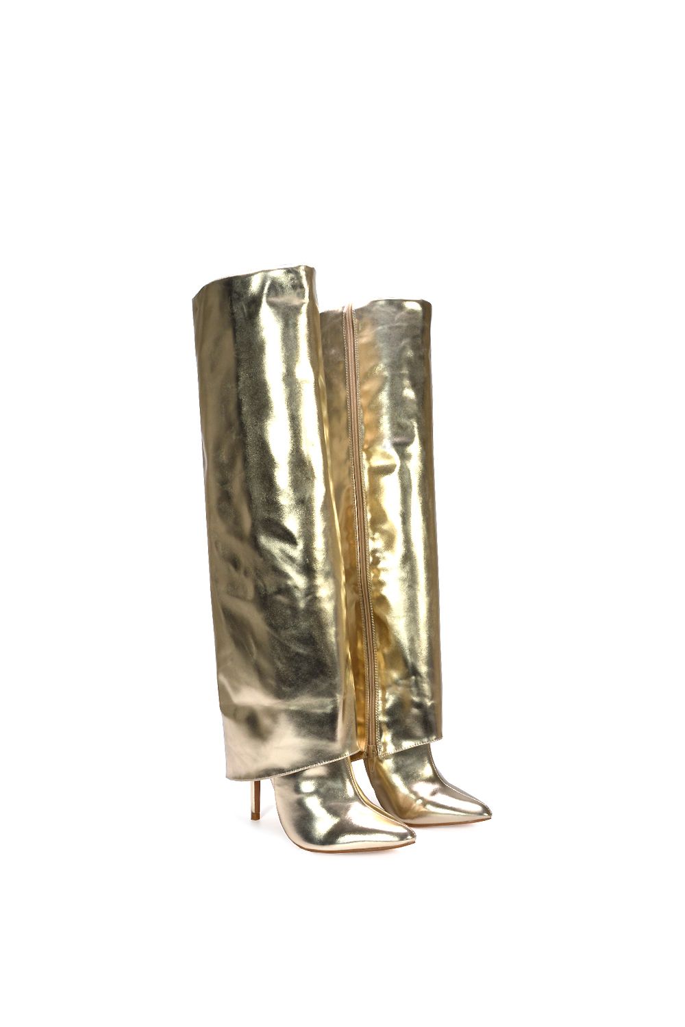 XY London 'Shauna' Foldover Knee High Boots With Stiletto Heel image 4