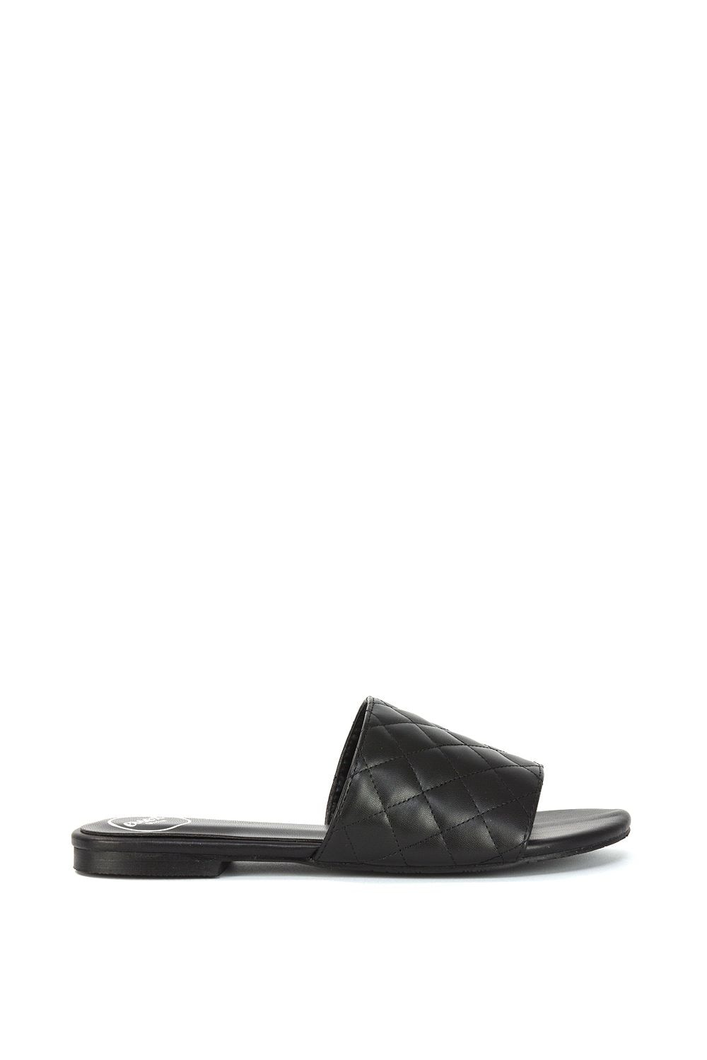 XY London 'Saylor' Quilted Detail Strappy Sandal Flat Sliders image 1