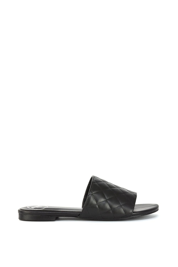 XY London 'Saylor' Quilted Detail Strappy Sandal Flat Sliders