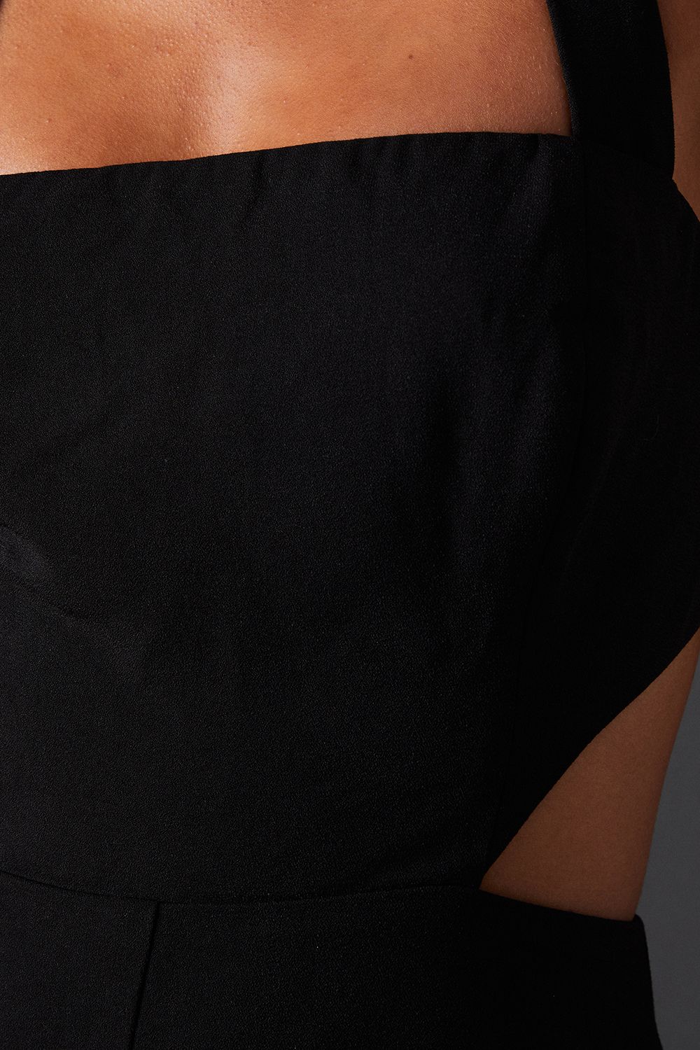 Warehouse Open Back Halter Neck Wide Leg Jumpsuit Black image 5