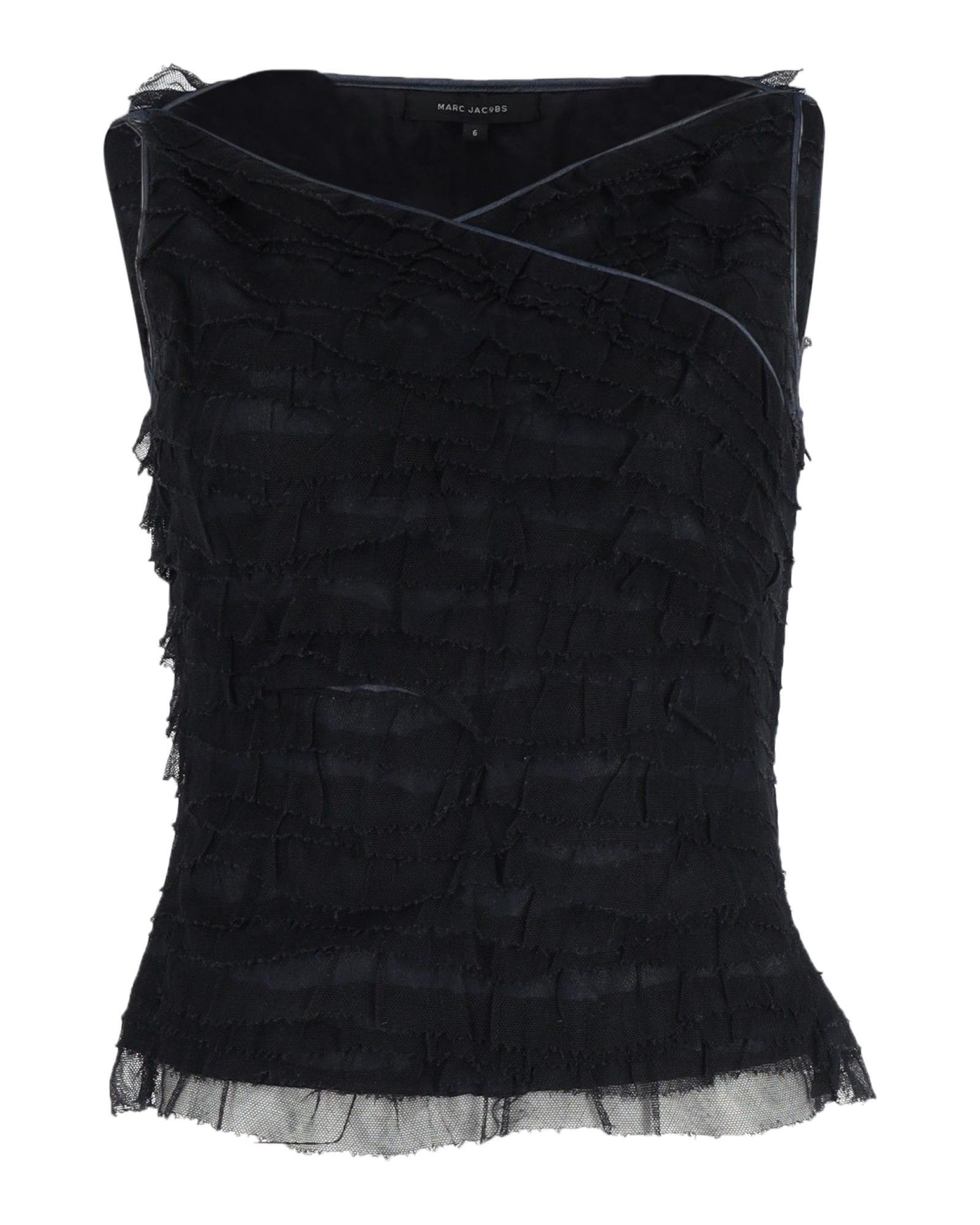 Marc Jacobs Preloved Layered Ruffled Sleeveless Top Wo - Navy Blue Blouses image 1