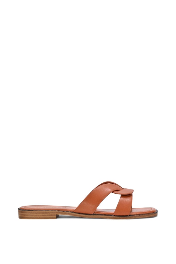 XY London 'Charley' Open Toe Slip On Slider Sandals With Square Toe