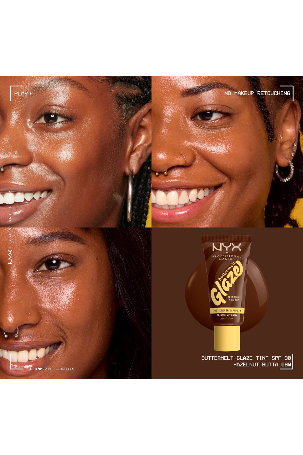 NYX Professional Makeup Buttermelt Glaze Soft Glow Skin Tint + SPF/FPS 30 30ml Hazelnut Butta image 5