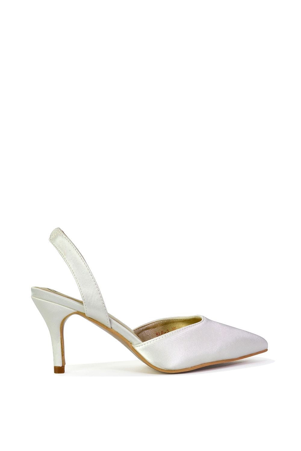 XY London 'Imogen' Pointed Toe Sling Back Stiletto Mid Heel Court Shoes image 1