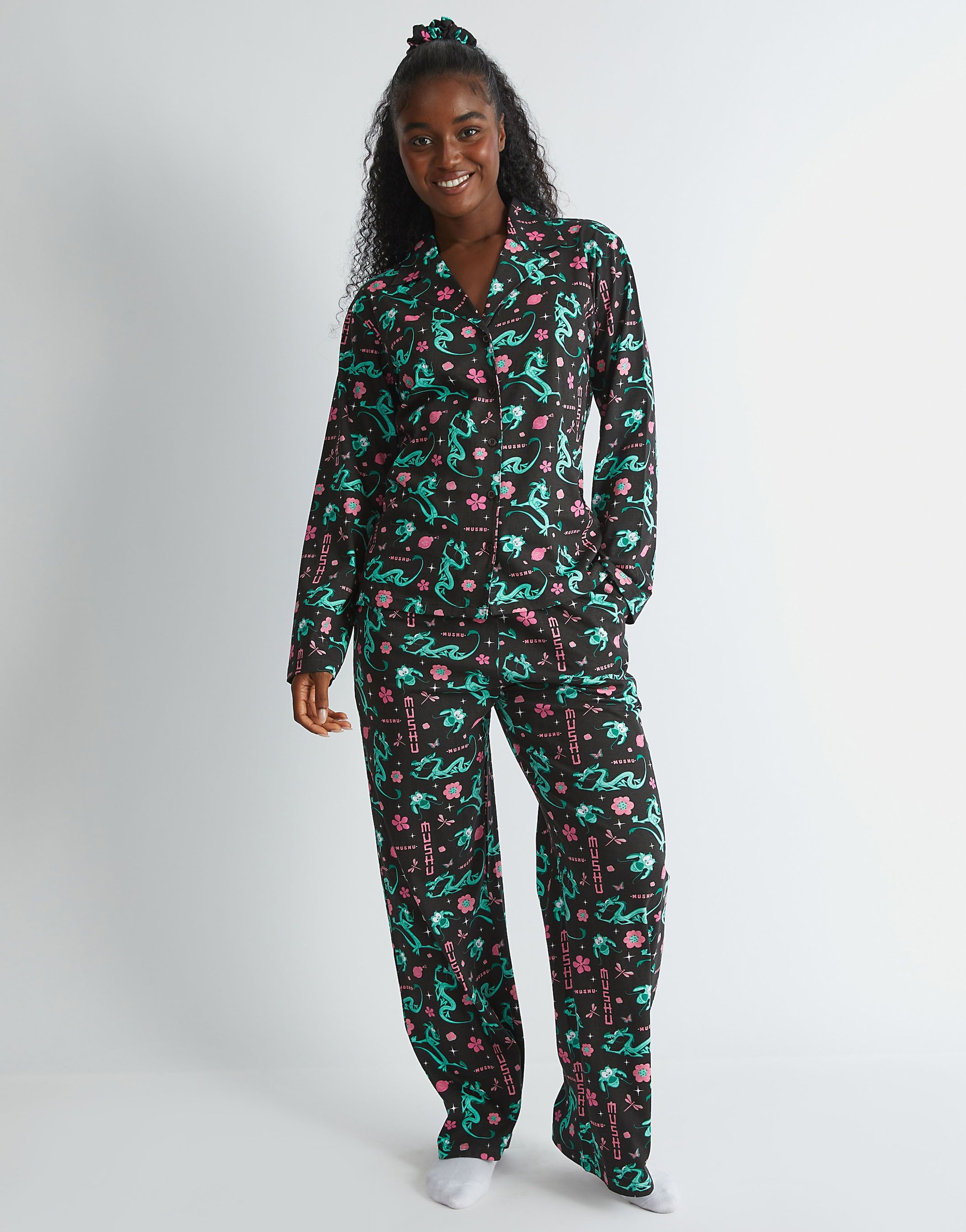 SKINNYDIP Disney Mushu Pyjama Set in Black image 4