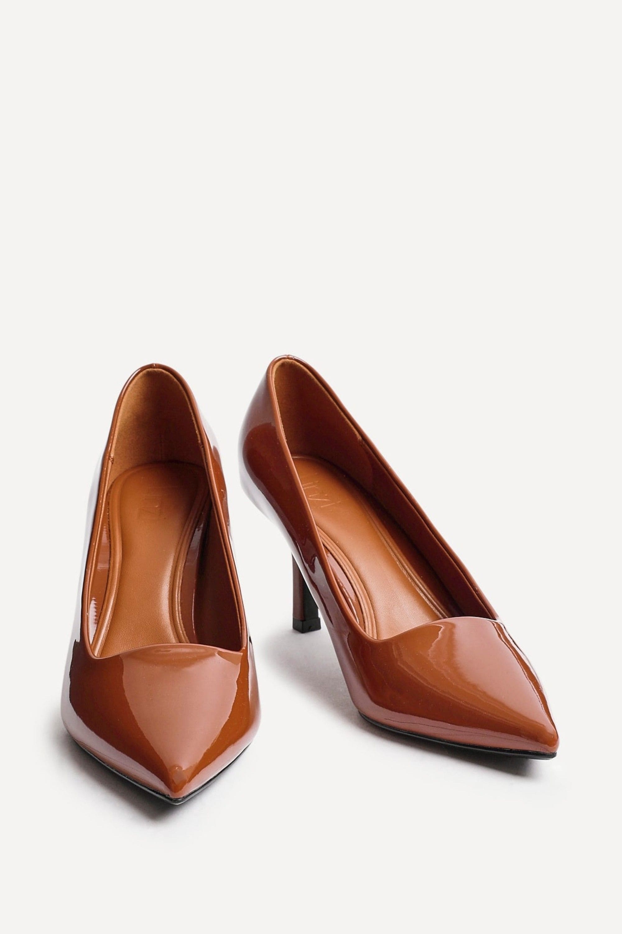 Linzi Kat Caramel Patent Classic Court Heels image 3