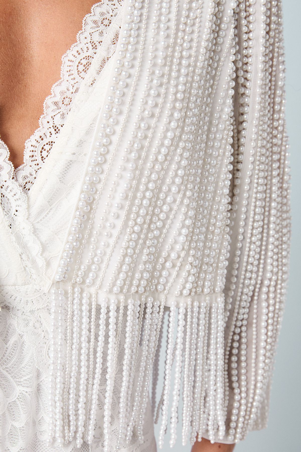 Coast Premium Beaded Fringe Bridal Jacket Ivory image 5