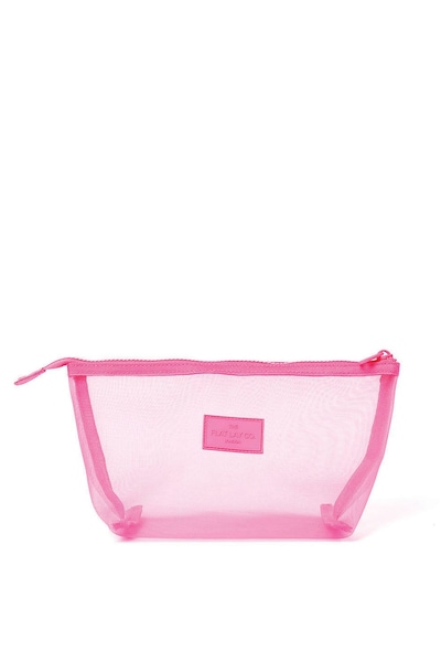 The Flat Lay Co Mesh Essential Makeup Pouch - Hot Pink Multi