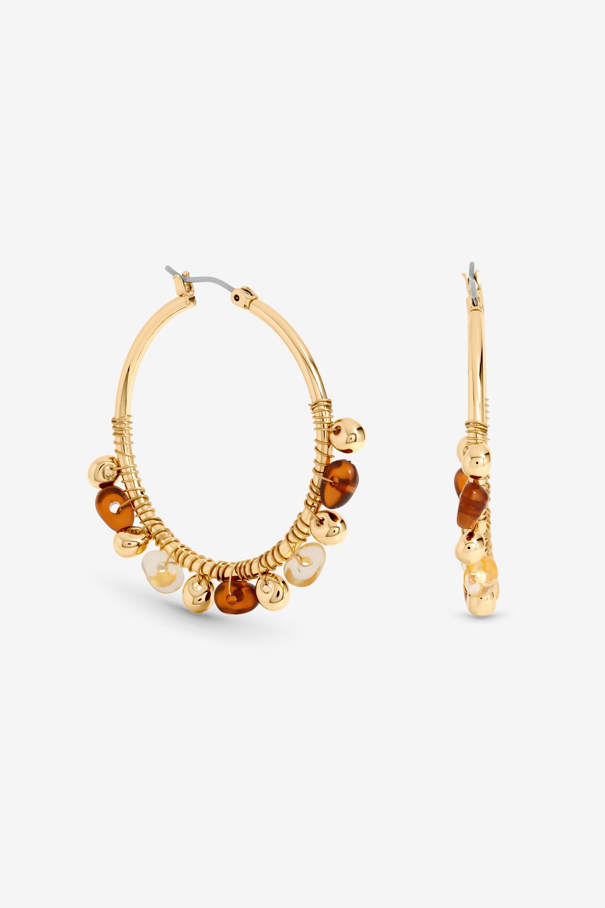 Mood Gold Polished and Resin Hoop Earrings image 1
