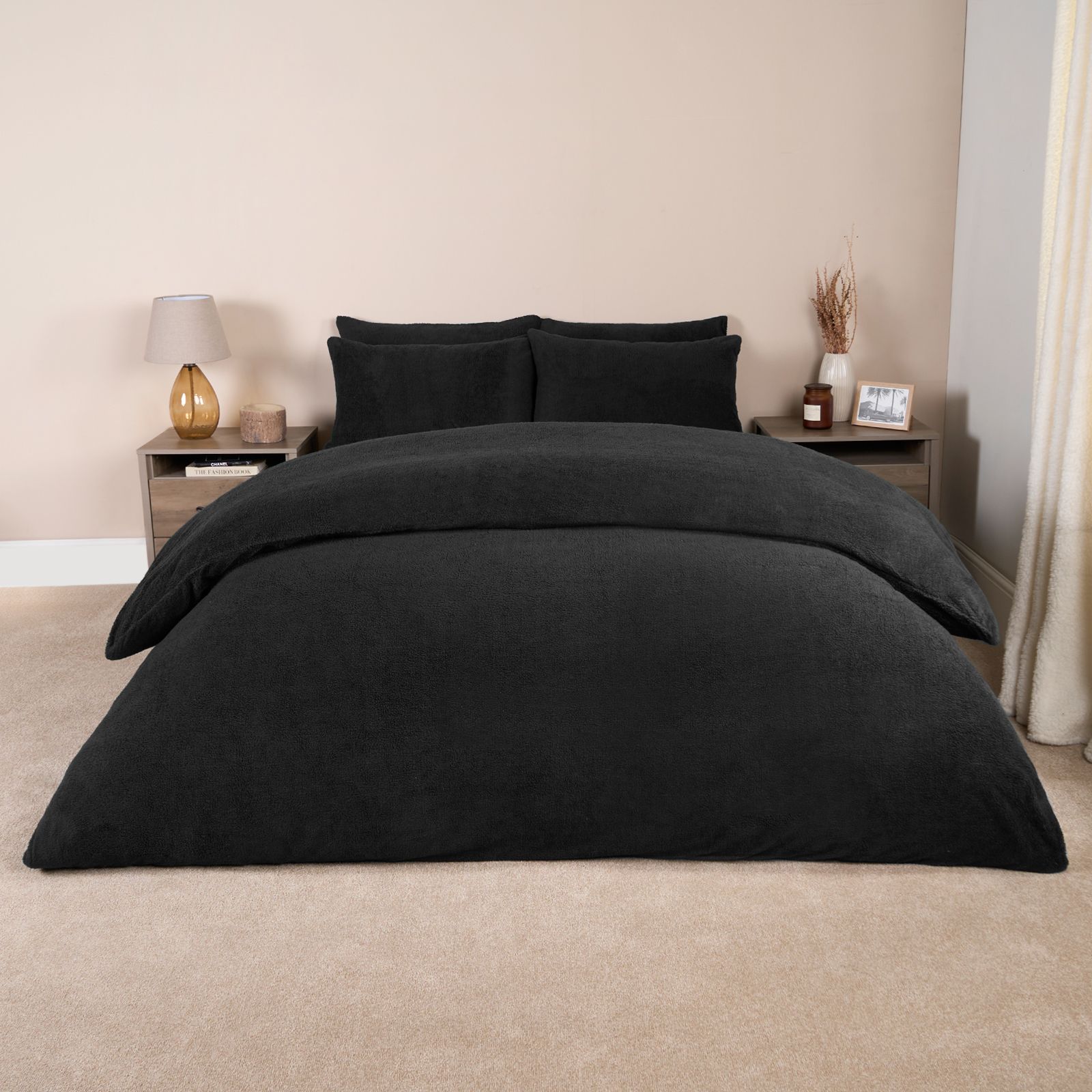 OHS Thermal Soft Teddy Fleece Duvet Cover Bedding Set