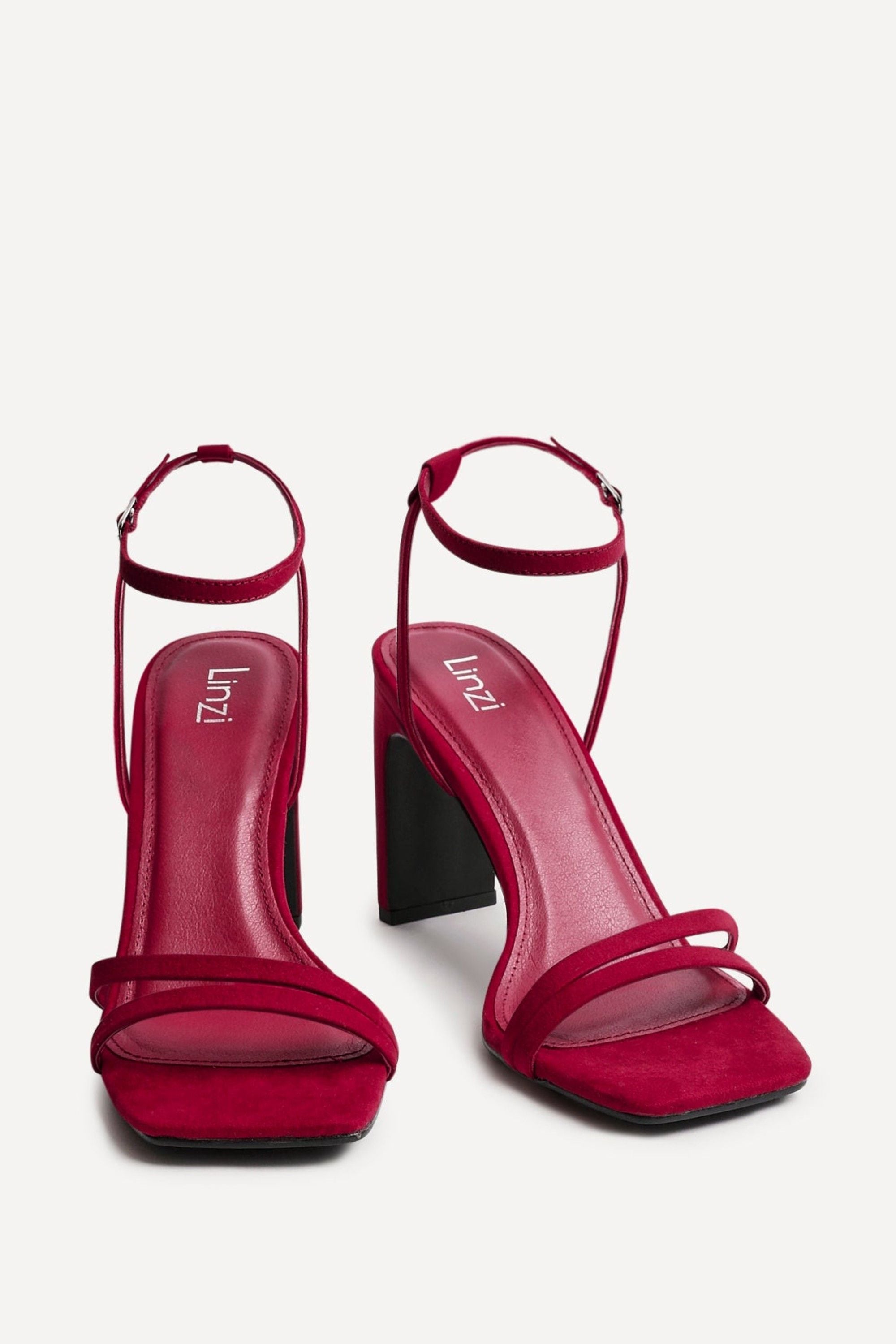 Linzi Gesture Burgundy Faux Suede Strappy High Heel image 3