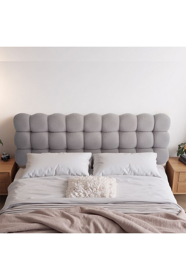 Living and Home Textured Bubble Design Plush Headboard Bolster Pillow