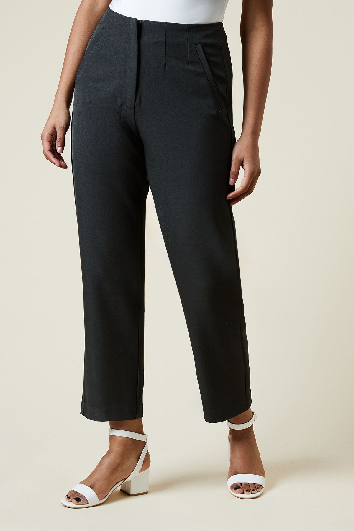 Dorothy Perkins Petite Straight Ankle Grazer Trouser Charcoal image 1
