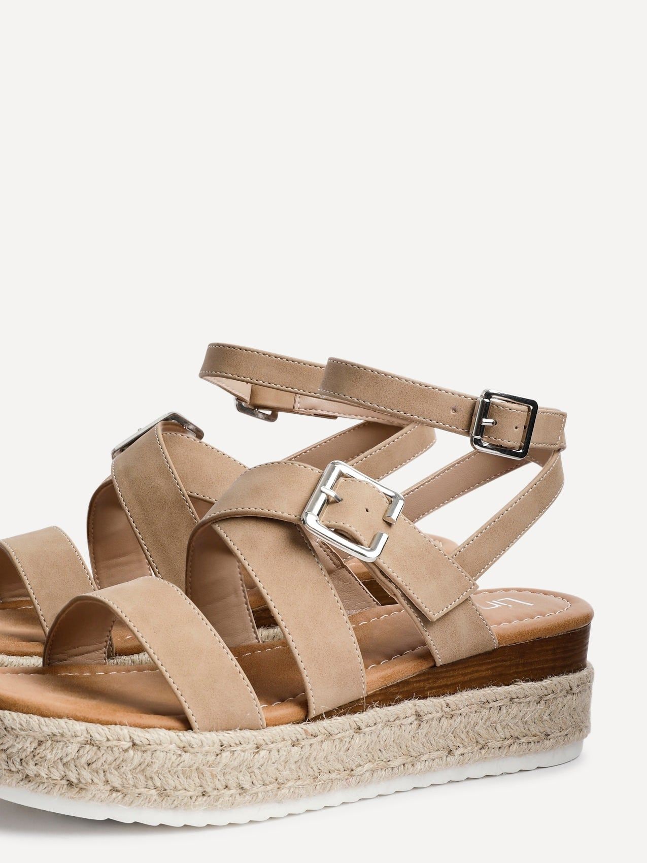 Linzi Autumn Beige Nubuck Strappy Flatform Sandal image 4