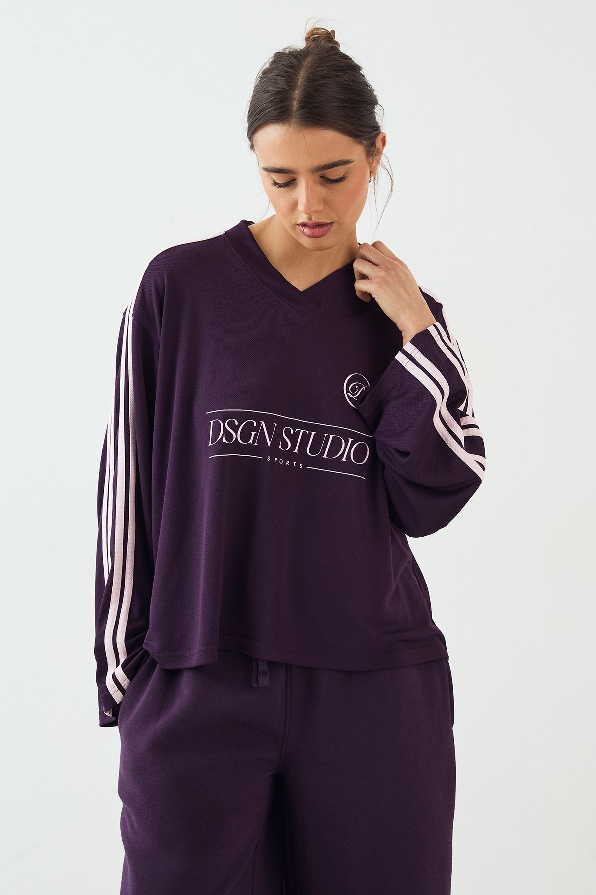 DSGN Studio DSGN Studio Football Jersey Long Sleeve T-Shirt Plum image 3