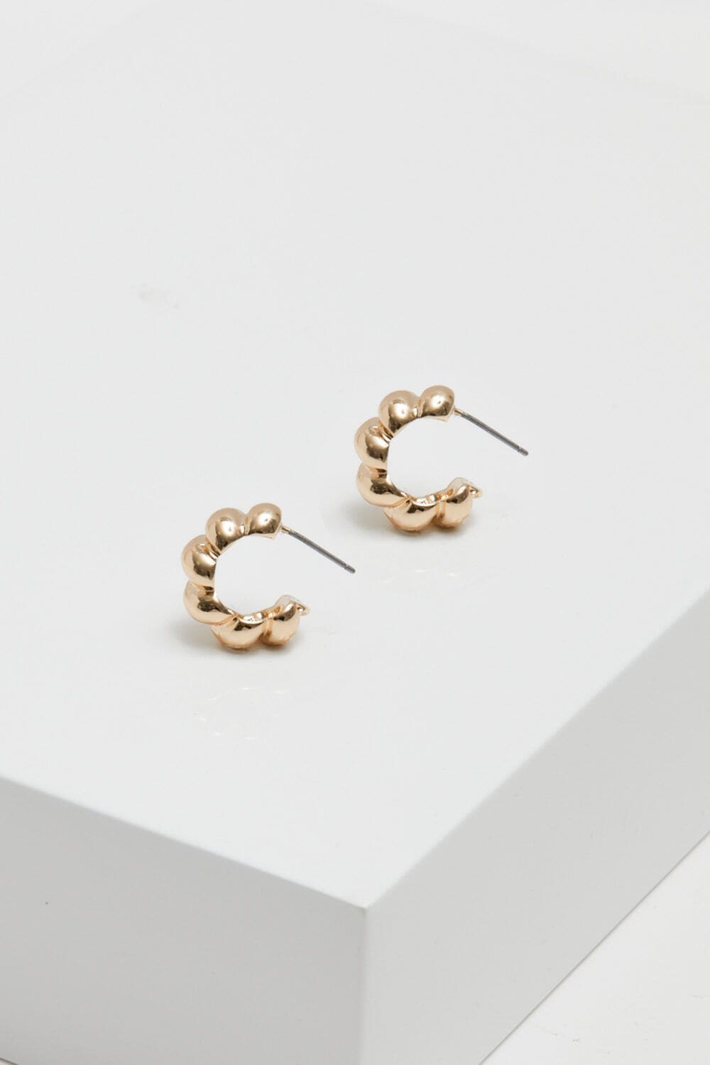 Inicio Gold Plated Twisted Polished Hoops - Gift Pouch image 2