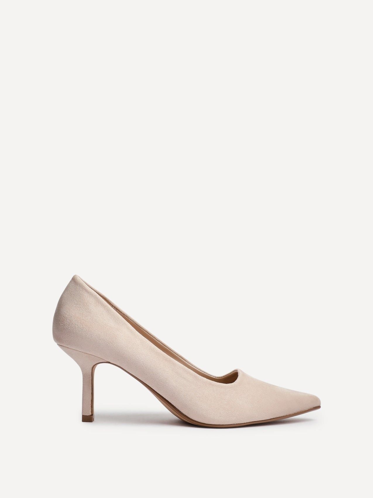 Linzi Kat Nude Faux Suede Court Heels image 1