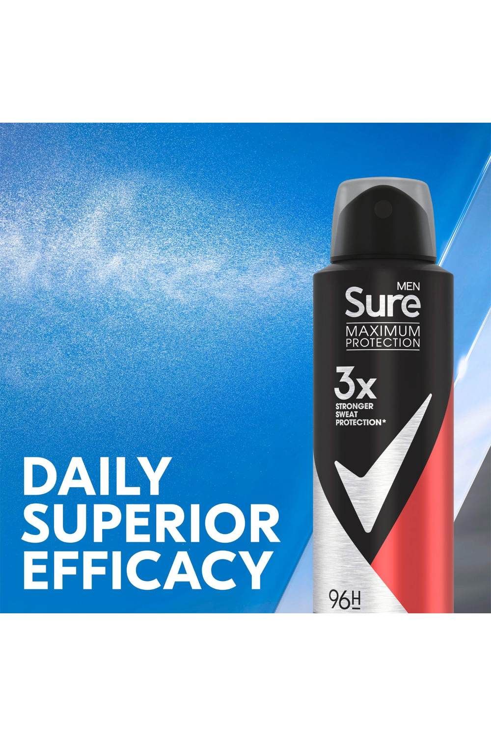 Sure Men Protection 96H 'Antiperspirant Deodorant' Sport Active, 6x150ml image 2
