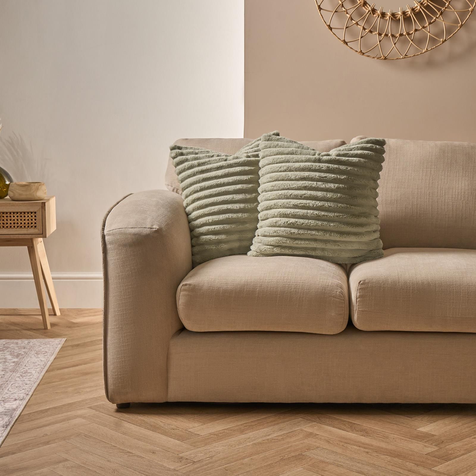 OHS 4 x Faux Fur Thick Rib Cushion Covers image 3