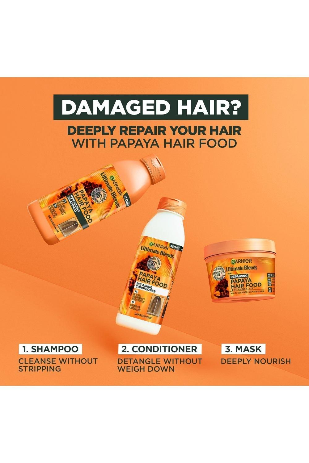 Garnier Ultimate Blends Hair Food Papaya 3-in-1 Hair Mask Treatment for Damaged Hair Multi image 6