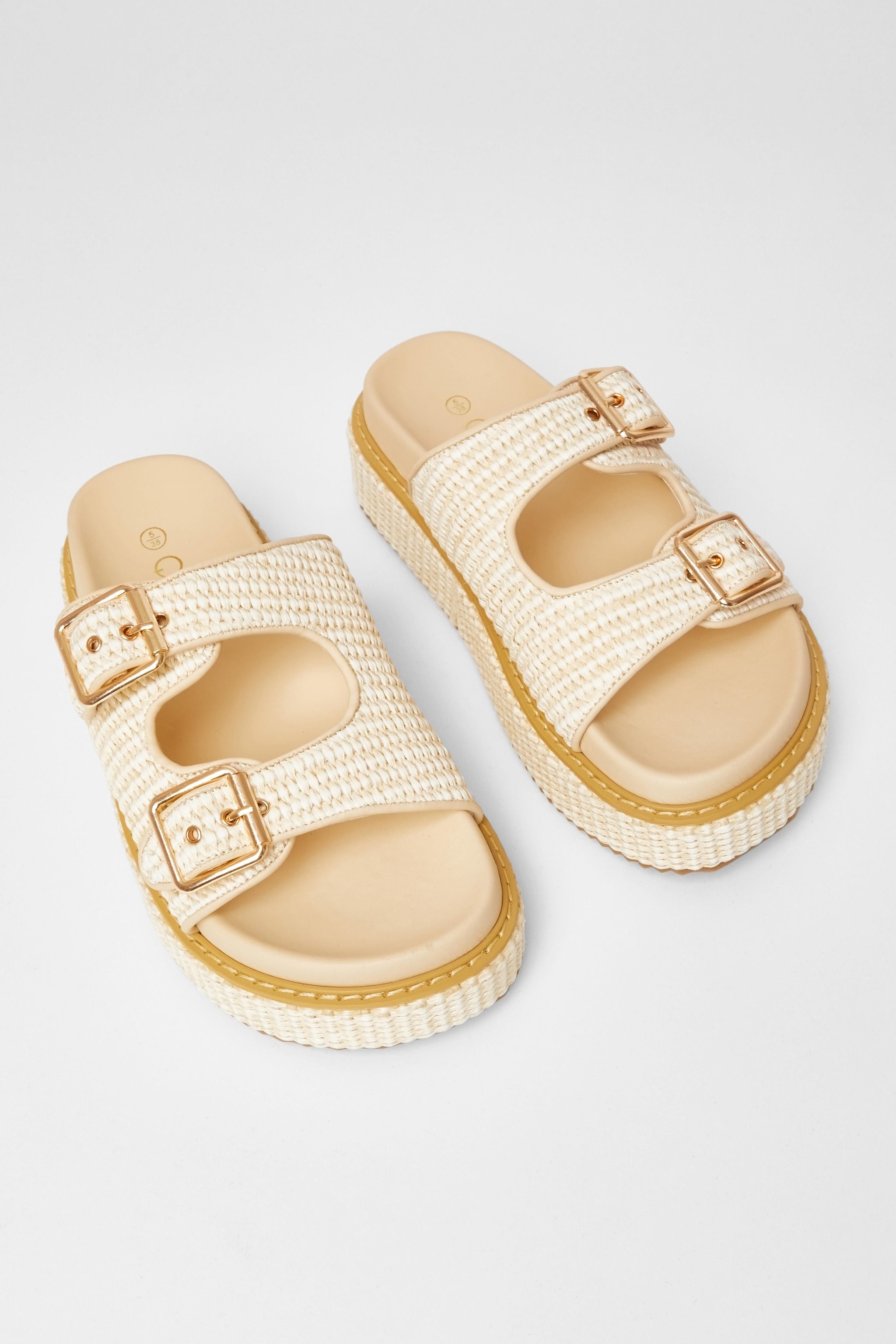 Quiz Nude Double Buckle Flatform image 2