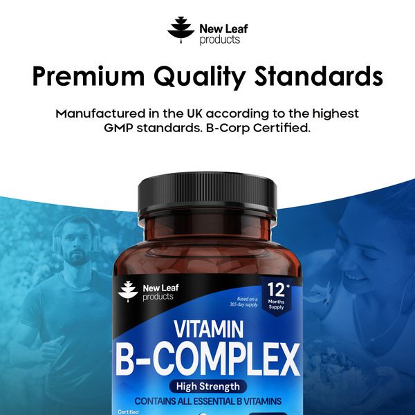 New leaf health Vitamin B Complex - 365 Small Tablets (One Year Supply) High Strength All 8 B Vitamins - Reduction of Tiredness, Energy & Immune Support image 5