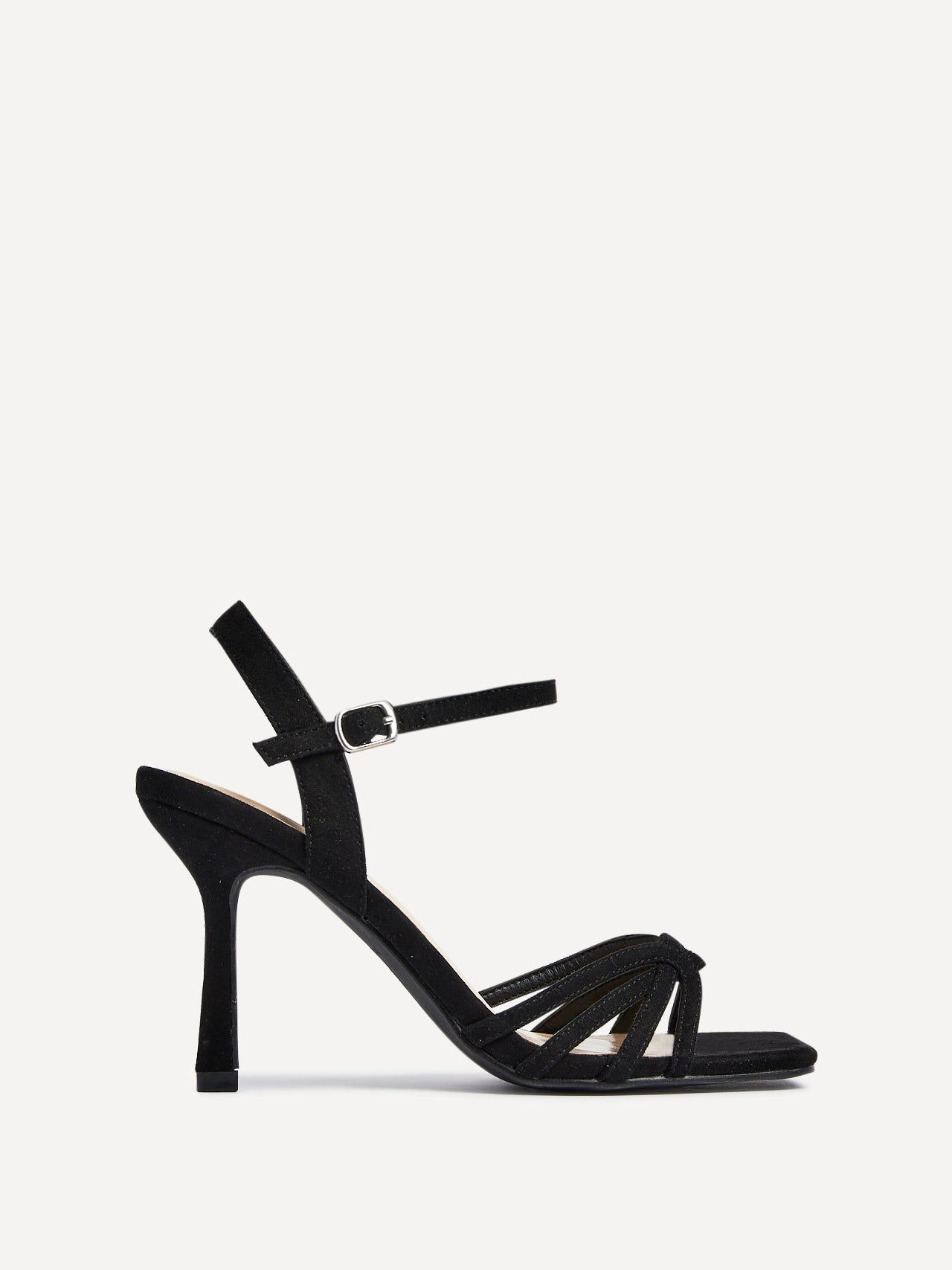 Linzi Helena Wide Fit Black Suede Heeled Sandals image 1