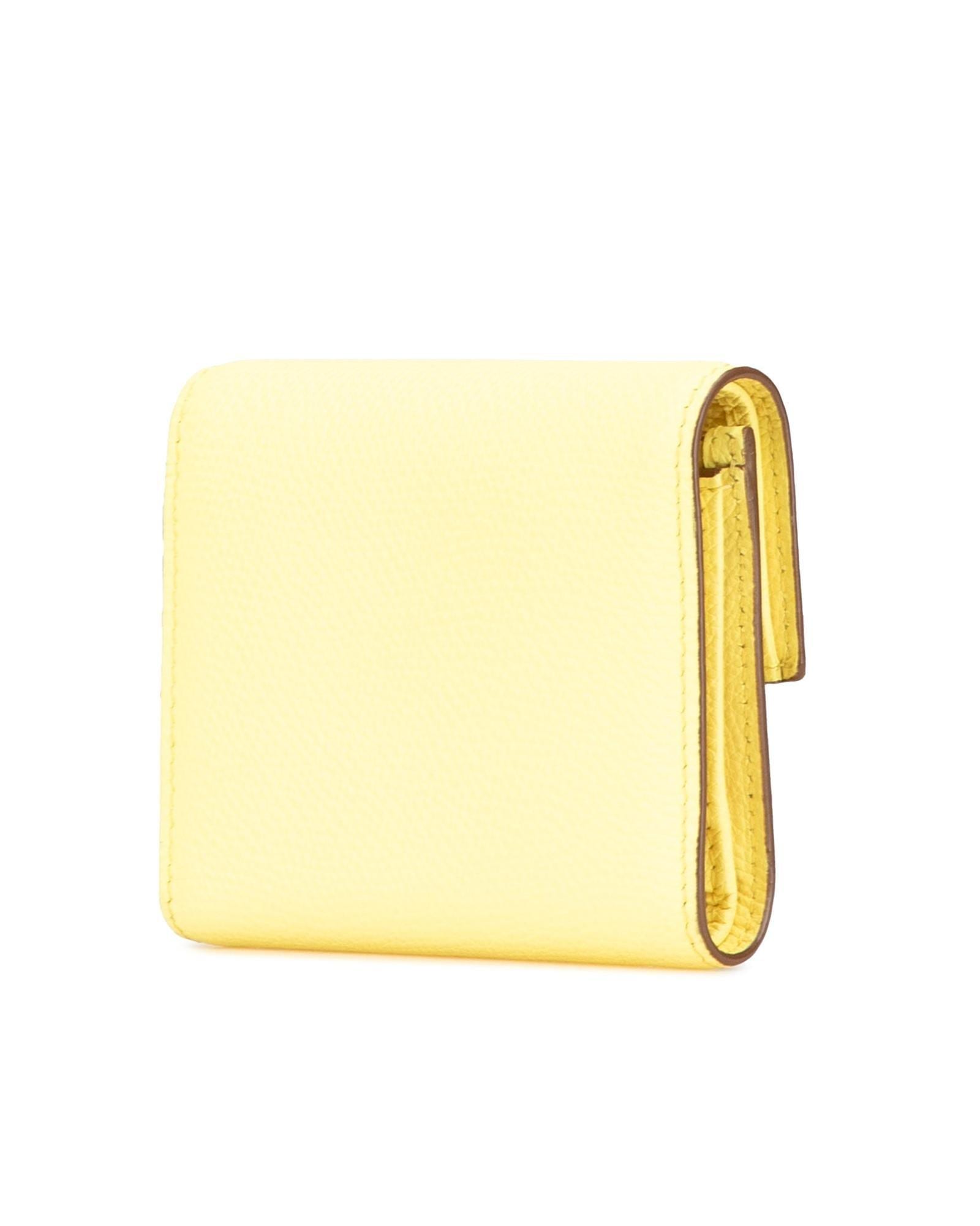 Valentino Preloved Rockstud Mini Wallet Leather Wo - Yellow Short Wallets image 2