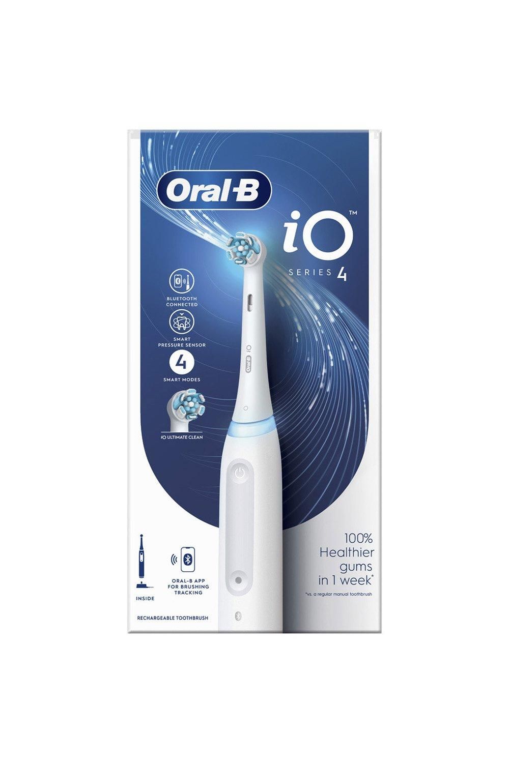 Oral B iO4 White Electric Rechargeable Toothbrush White image 1