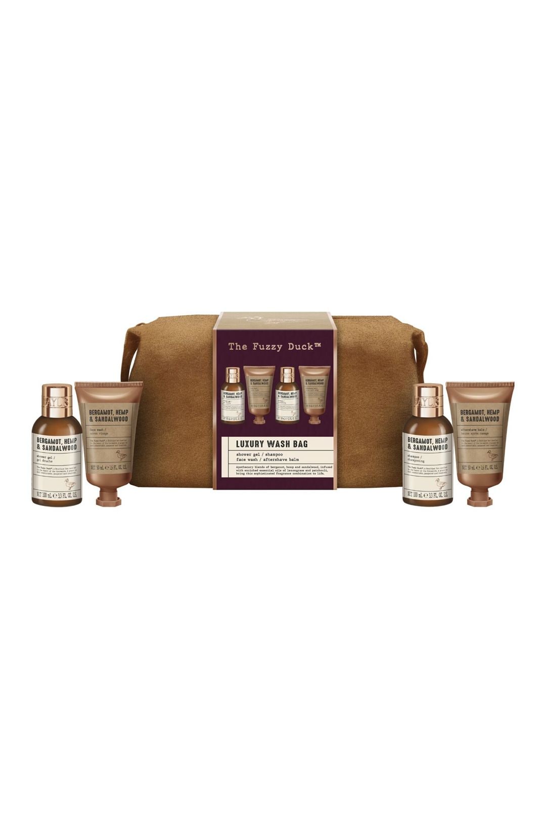 Baylis & Harding The Fuzzy Duck Bergamot, Hemp & Sandalwood Men's Luxury Wash Bag Gift Set Multi image 3