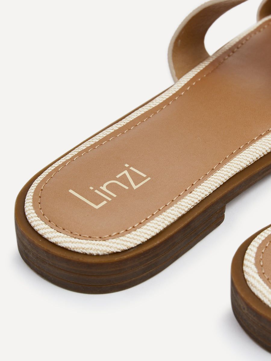 Linzi Vida Ivory Canvas Flat Sandal image 5