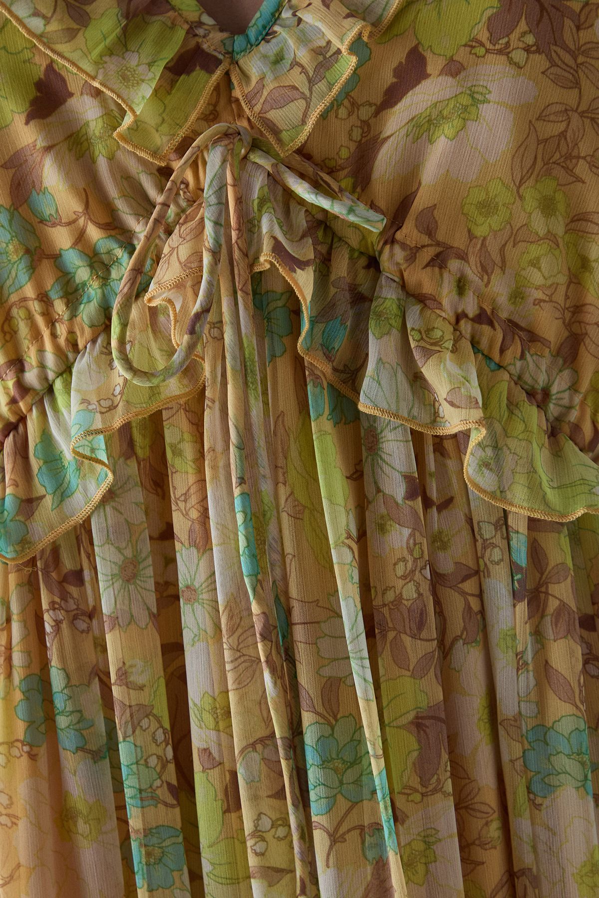 Warehouse Chiffon Ruffle Strappy Floaty Maxi Dress Floral image 5