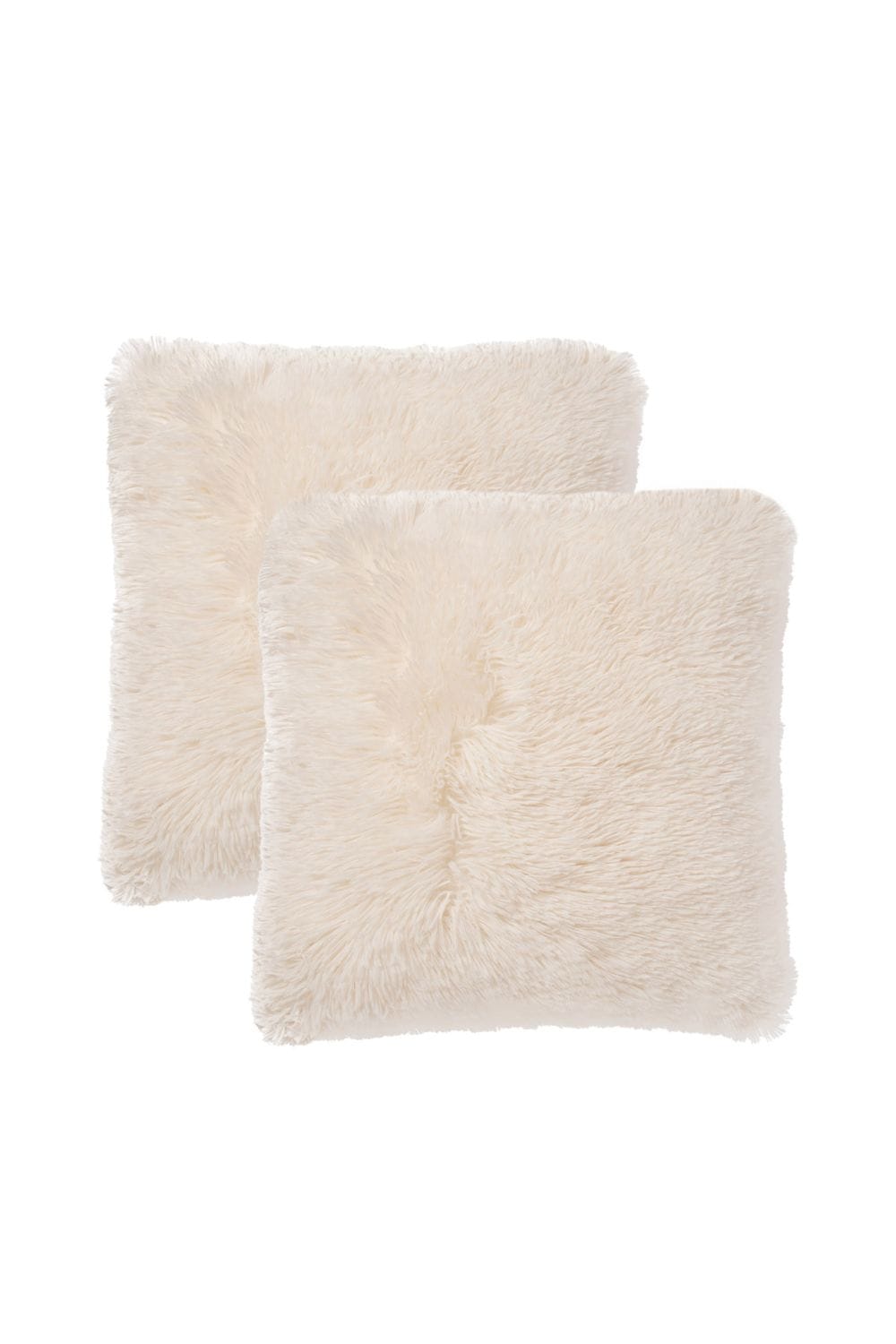 OHS Set of 2 Fluffy Shaggy Square Cushion Covers image 1