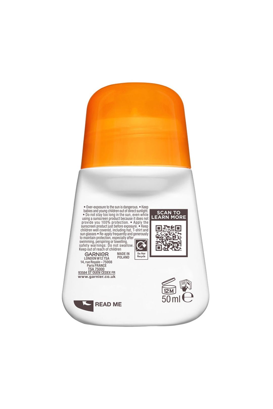 Garnier Ambre Solaire Sensitive Advanced Kids Roll on SPF50 50ml Multi image 3