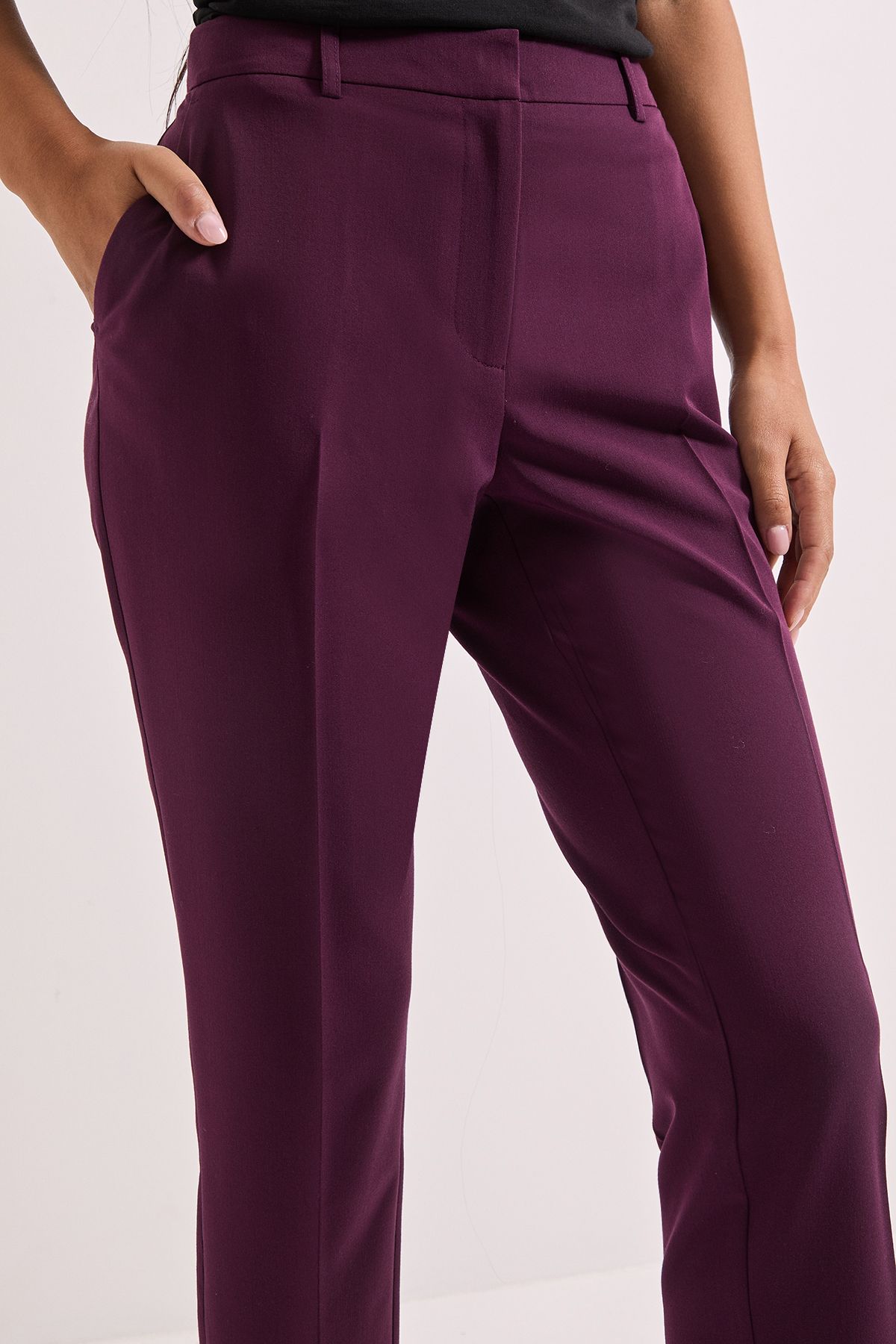 Dorothy Perkins Petite Ankle Grazer Trouser Plum image 4