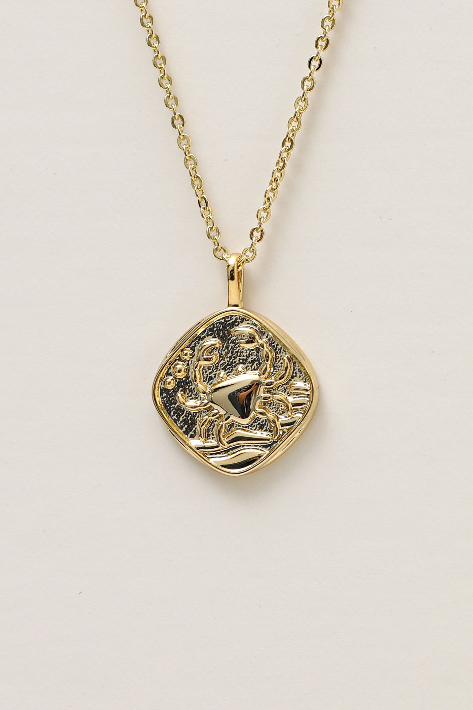 Jon Richard Gold Plated Molten Horoscope Pendant - Cancer image 1