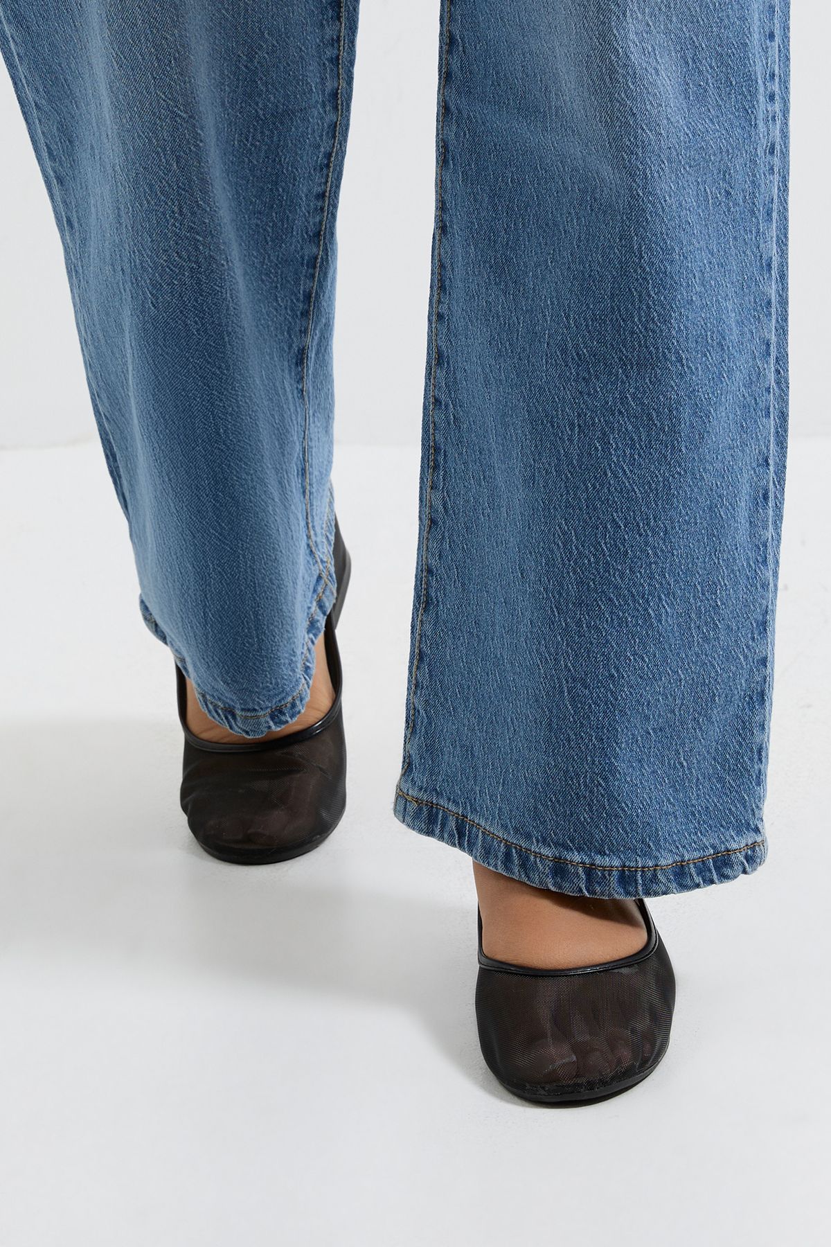 Dorothy Perkins Erica Mesh Ballerinas Black image 2